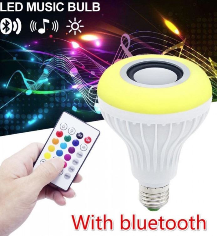Smart LED Light Bulb with Built-in Bluetooth Speaker + Remote