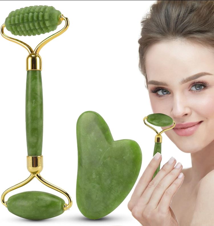 Face Massager Roller Natural Jade Stone