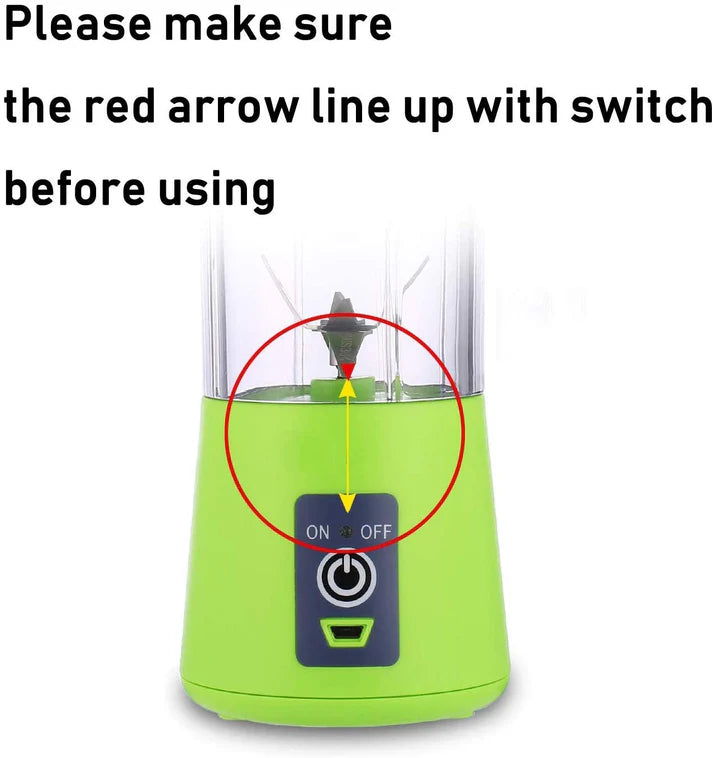 6-Blade Portable USB Juicer Blender (380ml) - Rechargeable