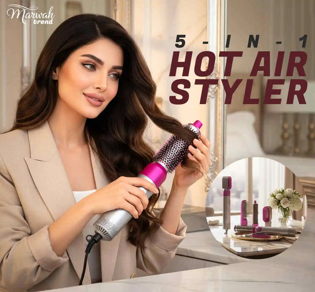5-in-1 Hot Air Styler & Dryer Brush – Ionic Frizz Control