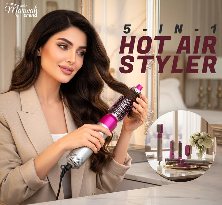 5-in-1 Hot Air Styler & Dryer Brush – Ionic Frizz Control