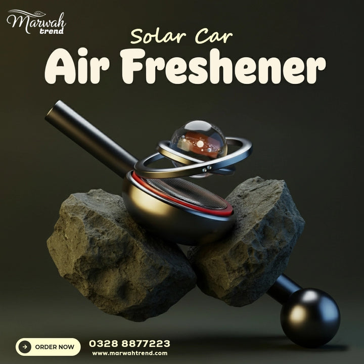 Solar Car Air Freshener Rotating Double-Ring For Car Dashboard