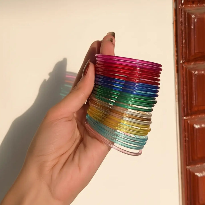 Trending Jelly Bangles Set – 12 Pieces (Multi color)