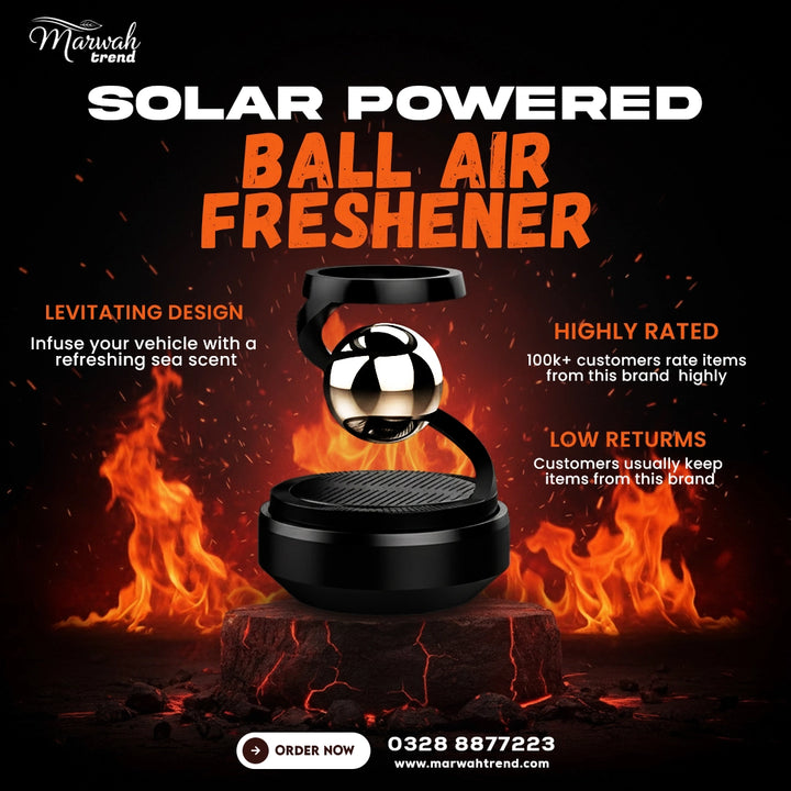 Star Solar Powered Levitating Ball Air Freshener for Car Dashboard