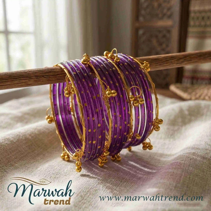 Viral AEENA Kashmiri Bangles | Purple Ethnic Chuda | Size 2.6 (Sawa Do) | Traditional Bridal Jewellery