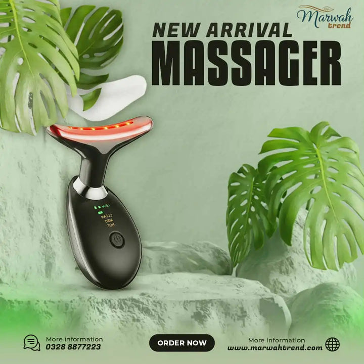 Facial EMS Massager for Face & Neck | Microcurrent Lifting, Eye Massage, Wrinkle Remover, Red Light Therapy