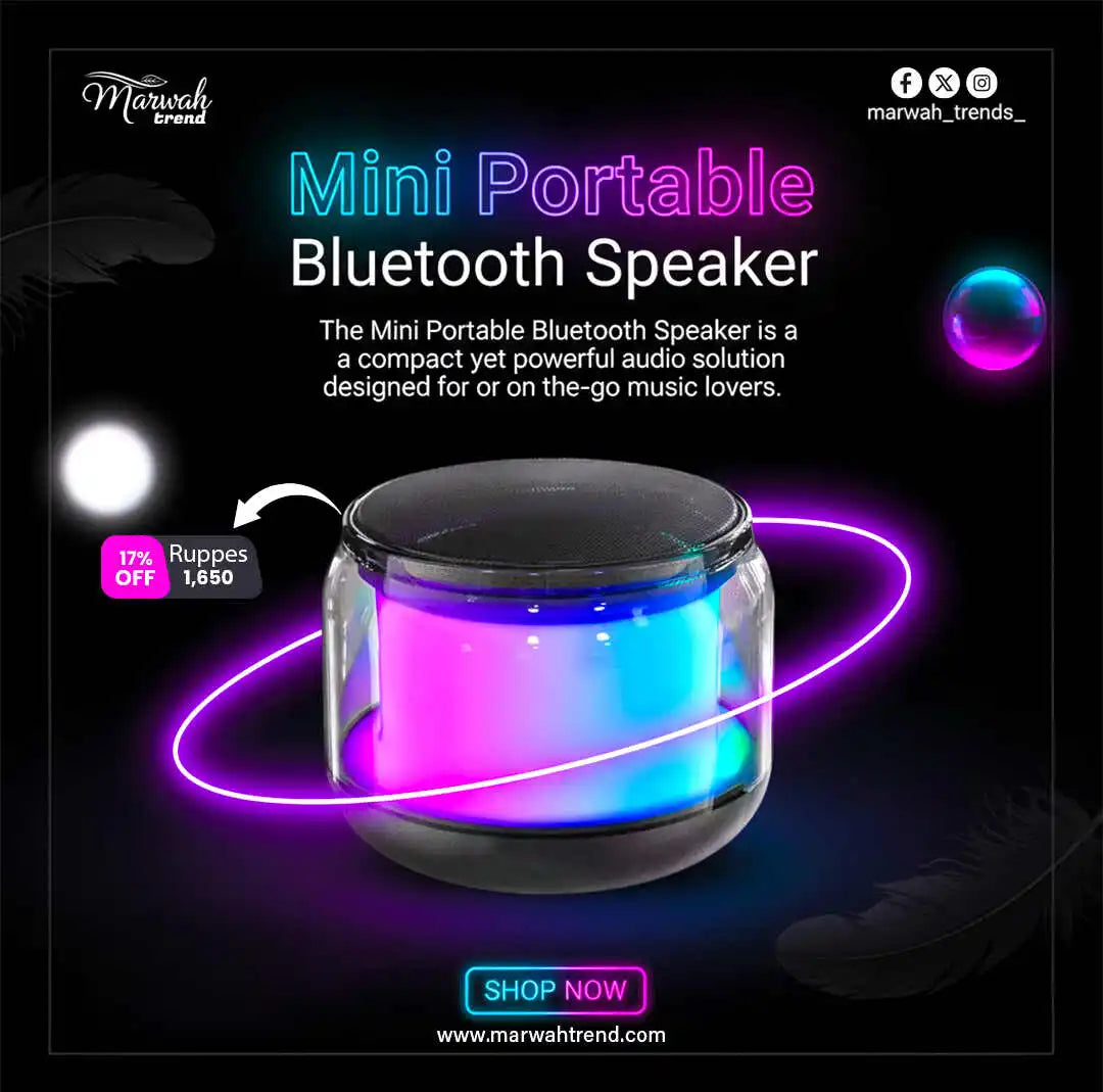Mini Portable Bluetooth Speaker Wireless LED